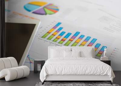 sale reprt with chart document Wall mural