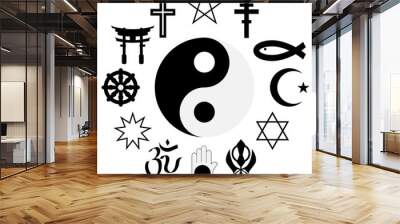 vector set of religions signs Wall mural