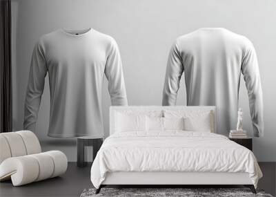 3d mock up a plain white long sleeve t shirt Wall mural