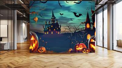 halloween background with copy space for text Wall mural