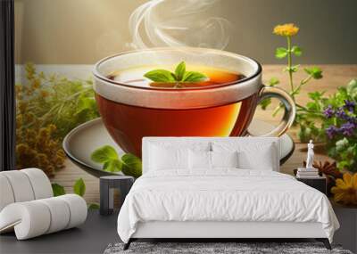 cup of tea with mint Wall mural