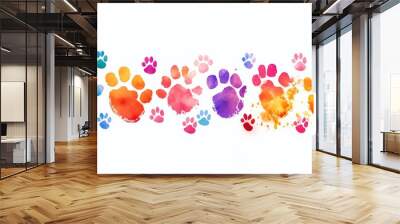 decoration art print paw projects element cat graphic pet scrapbooking isolated illustration tags drawn craft drawing white animal background clip hand cute design dog watercolour Wall mural