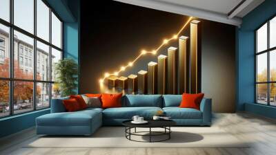 Graph of gold price changes financial bar graph Wall mural