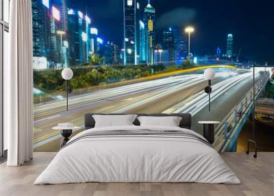 City Night Traffic Wall mural