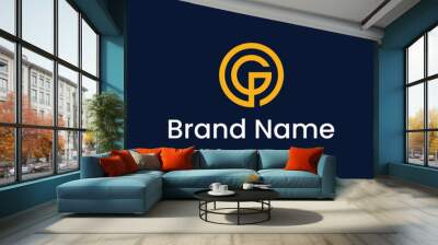 Letter GP Circle Logo Concept Wall mural