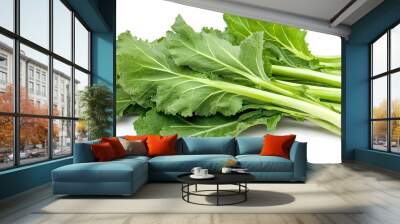 Fresh Chinese Mustard Greens (Brassica juncea) vegetable, isolated on white background. Wall mural