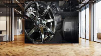 aluminum alloy wheel or Mag Wheel high performance auto part decoration Wall mural