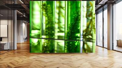 Algae seaweed in science experiments, laboratory research Wall mural