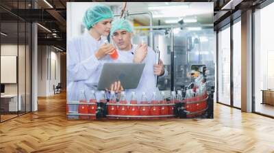 automatic food mechanical production, modern machine technology for manufacturing factory industry plant, automation equipment line for business industrial work, engineering process Wall mural