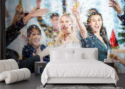 Business partners toast champagne company event celebration success Wall mural