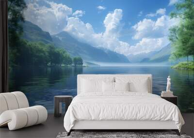 Loch Ness, Scotland - Mysterious lake and scenic Scottish Highlands Wall mural