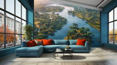 Zambezi River Views of one of Africa major rivers Wall mural