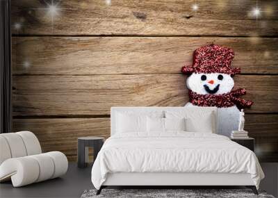 christmas decoration on the wooden for background Wall mural