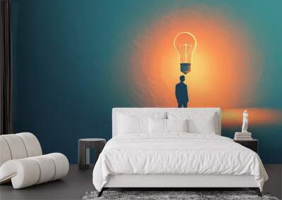 Innovation in business, minimal illustration, technology concept, modern and simple Wall mural