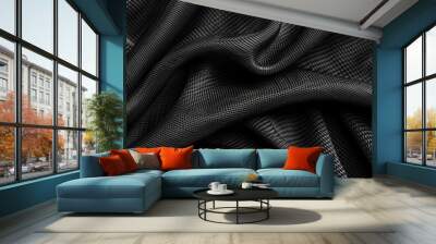 Black fabric texture Wall mural