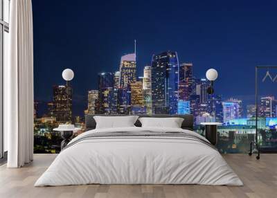 Downtown Los Angeles skyline at night Wall mural