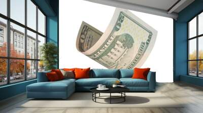 flying twenty dollars bill isolated Wall mural