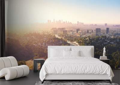 Los Angeles at foggy sunrise Wall mural