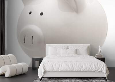 Piggy bank isolated on white Wall mural