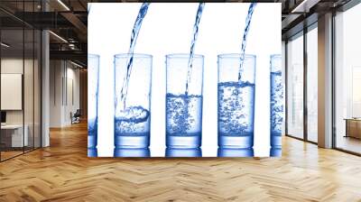 pouring water into glass Wall mural