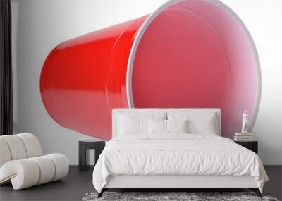 Red plastic party cup isolated Wall mural