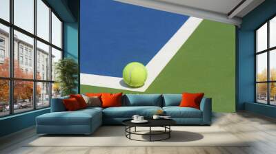 tennis ball on the court Wall mural