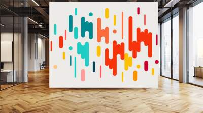 Colorful modern style abstract graphic with composition from various rounded shapes Wall mural