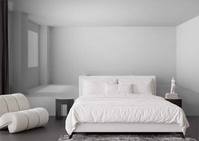 Sunlight from window emitted in plane white room with a sofa 3d Wall mural