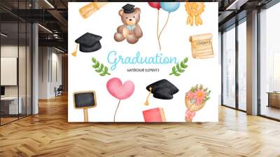 Digital painting watercolor graduation elements Wall mural