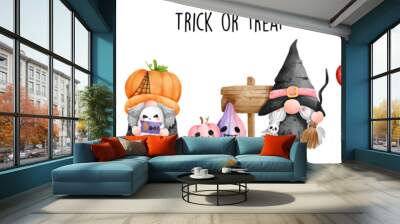 halloween gnome, vector illustration Wall mural