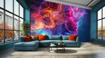 colorful neon abstract 4k art  Wall mural