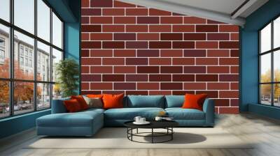 Red brick wall background. Vector seamless pattern Wall mural