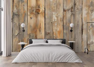 Weathered pine with a rough surface and visible grain lines Wall mural