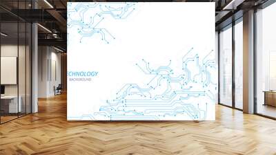 Concept of Technology circuit diagram. High-tech circuit board connection system.Vector abstract technology on white background. Wall mural