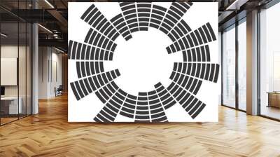 Abstract circular equalizer. Eq round audio soundwaves. Graphic equalizer. Frame.  Wall mural