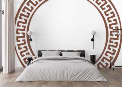 Circle Greek frame. Round meander border. Decoration elements pattern. 
 Wall mural