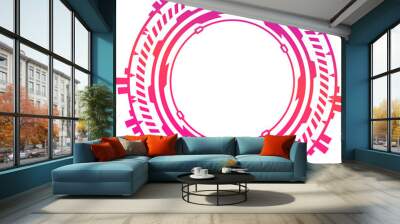 HUD futuristic element. Abstract optical neon aim. Circle geometric shape for virtual interface and games. Camera viewfinder for sniper weapon. Wall mural