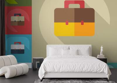 Flat concept, set modern design with shadow construction Wall mural