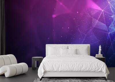 Abstract purple and blue polygonal background Wall mural