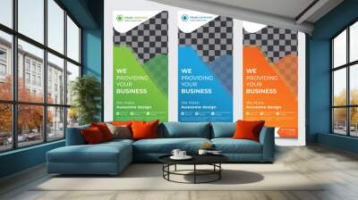 Roll up and retractable banner template , Business roll up , vector Wall mural