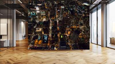 aerial view of downtown Los Angeles by night Wall mural