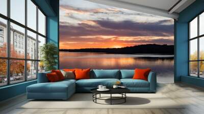 Brilliant Sunset on Cumberland River in Tennessee Wall mural