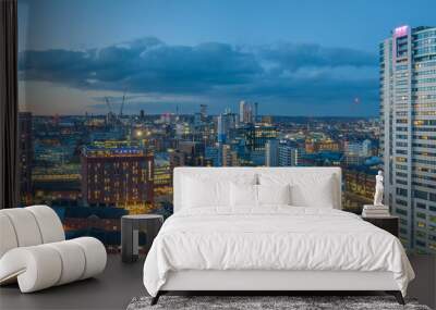 Leeds City Centre and Bridgewater Place. Yorkshire Northern England United Kingdom.	Aerial view of Leeds Skyline.  Wall mural