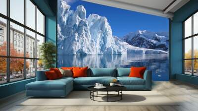 Climate change affected glacier in Antarctica Wall mural