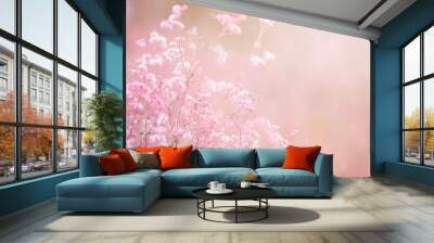 Colorful grass flower in soft and blur style for background Wall mural