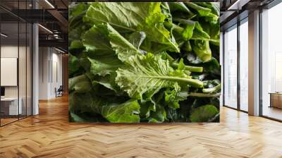 Bunch of fresh green turnip greens Wall mural