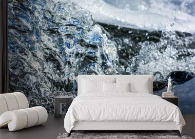 Fast Flowing Water Under Ice Wall mural