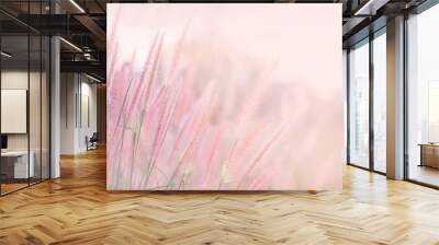 Grass flower in soft focus and blurred with vintage style for background Wall mural