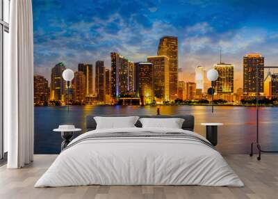 Miami Skyline at Sunset Wall mural