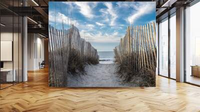 Ocean Sand Beach Entrance Gate/fence Wall mural